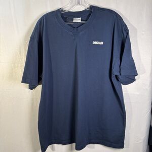 Gymshark Oversized T-Shirt Navy Blue Short Sleeve Logo Tee Men’s Size L Casual
